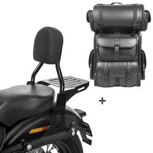 Sissybar CL + Hecktasche LX für Harley Dyna Super Glide Custom 06-15 abnehmbar mit Gepäckträger Craftride_1