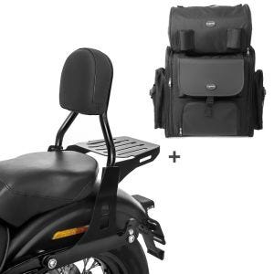 Sissybar CL + Hecktasche für Harley Dyna Super Glide Custom 06-15 abnehmbar mit Gepäckträger Craftride_0