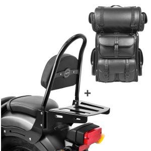 Sissybar CSM + Hecktasche LX für Honda Rebel 500 17-20 mit Gepäckträger Craftride_1