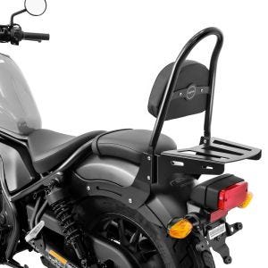 Sissy Bar avec Portebagage compatible avec Honda Rebel 500 CMX 17-24 noir Casual M Craftride DPLB1