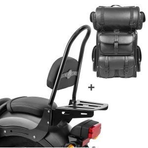 Sissybar CSL + Hecktasche LX für Honda Rebel 500 17-20 mit Gepäckträger Craftride_1