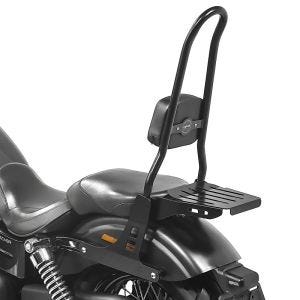 Sissy Bar CSXL Fix passend für Harley Davidson Dyna Street Bob 09-17 mit Gepäckträger schwarz Craftride