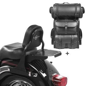 Sissybar + Hecktasche LX für Harley Fat Boy Special/ Lo 10-17 CSS abnehmbar mit Gepäckträger Craftride_1