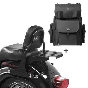 Sissybar + Hecktasche für Harley Softail Custom 07-09 CSS abnehmbar mit Gepäckträger Craftride_0