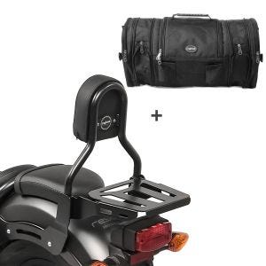 Sissybar CL3 + Hecktasche RB1 für Kawasaki VN 900 Classic / Custom 06-16 mit Gepäckträger Craftride_1