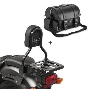 Sissybar CL3 + Hecktasche FP für Honda Rebel 500 17-21 mit Gepäckträger Craftride_1