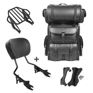 Sissybar KI + Hecktasche LX für Harley Electra Glide Ultra Limited 14-20 mit Gepäckträger schwarz Craftride_1