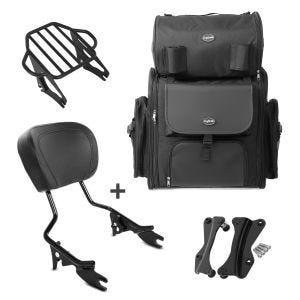 Sissybar KI + Hecktasche für Harley Touring 14-20 mit Gepäckträger schwarz Craftride_1