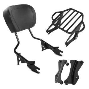 Sissybar mit Gepäckträger KI und Montagekit für Harley Touring 14-20 schwarz Craftride_1