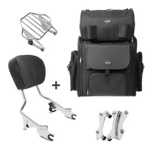 Sissybar KI + Hecktasche für Harley Electra Glide Ultra Limited 09-13 mit Gepäckträger chrom Craftride_0