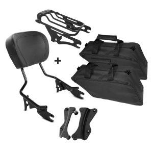 Sissybar + Gepäckträger + Seitenkoffer Innentaschen AW für Harley Davidson Street Glide 09-13 schwarz Craftride_1