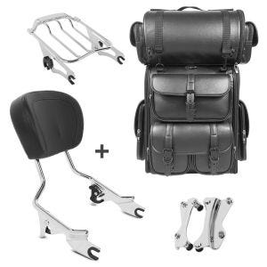 Sissybar AW + Hecktasche LX für Harley Electra Glide Ultra Limited 09-13 mit Gepäckträger chrom Craftride_1
