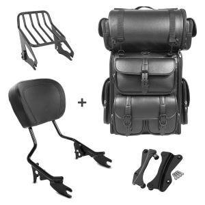 Sissybar W1 + Hecktasche LX für Harley Electra Glide Ultra Limited 14-20 mit Gepäckträger schwarz Craftride_1