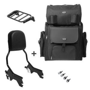 Sissybar + Hecktasche für Harley Low Rider / S 18-20 R1 mit Gepäckträger schwarz Craftride_0