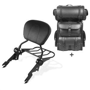 Sissybar SB1 + Hecktasche LX für Harley Electra Glide Ultra Limited 09-13 abnehmbar mit Gepäckträger Craftride schwarz_1