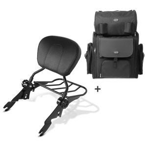 Sissybar SB1 + Hecktasche für Harley Electra Glide Ultra Classic 14-20 abnehmbar mit Gepäckträger Craftride schwarz_0