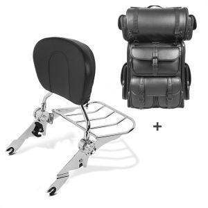 Sissybar SB1 + Hecktasche LX für Harley Electra Glide Ultra Limited 14-20 abnehmbar mit Gepäckträger Craftride chrom_1