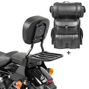 Sissybar SB1 + Hecktasche LX für Harley Sportster 883 Iron 09-20 abnehmbar mit Gepäckträger Craftride schwarz_1