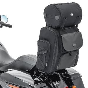 Motorrad Sissybar Tasche Craftride SXL Hecktasche mit Gepäckrolle in schwarz