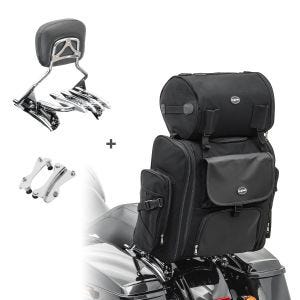 Sissybar XB + Hecktasche für Harley Electra Glide Ultra Limited 14-20 mit Gepäckträger chrom Craftride_1