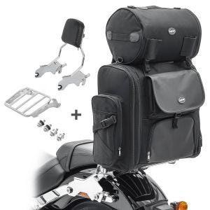 Sissybar + Hecktasche für Harley Low Rider / S 18-20 R1 mit Gepäckträger chrom Craftride_1