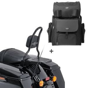 Sissybar CSM + Hecktasche für Harley CVO Street Glide 14-20 mit Gepäckträger Craftride_1