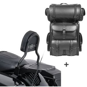 Sissybar CL + Hecktasche LX für Harley Electra Glide Ultra Limited 14-20 mit Gepäckträger Craftride_1