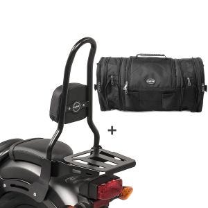 Sissybar L3 + Hecktasche RB1 für Honda Rebel 500 17-20 mit Gepäckträger Craftride_1