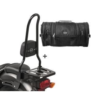 Sissybar XL3 + Hecktasche RB1 für Honda Rebel 500 17-20 mit Gepäckträger Craftride_1