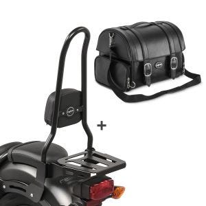 Sissybar XL3 + Hecktasche FP für Kawasaki Vulcan 900 Classic/ Custom 15-17 mit Gepäckträger Craftride_1