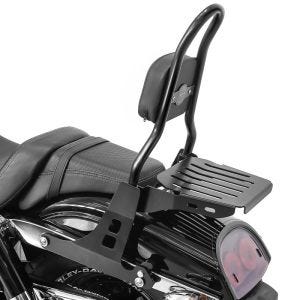 Sissybar compatible avec Harley Davidson Dyna Fat Bob 10-17 Craftride Fast Rider-M incl. Porte-Bagages noir