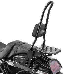 Sissybar compatible avec Harley Davidson Dyna Fat Bob 10-17 Craftride Fast Rider-XL incl. Porte-Bagages noir