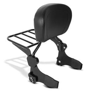 Sissy Bar avec porte bagages compatible avec Harley Davidson Electra-Street-Road Glide, Road King 1997-2008 noir Craftride