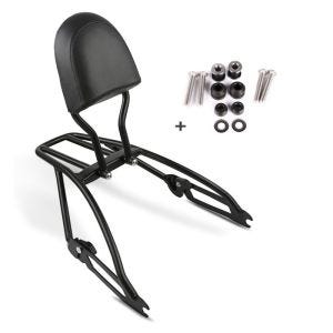 Sissybar compatible avec Harley Davidson Street 750 15-20 Craftride Fast Driver-S incl. Porte-Bagages noir