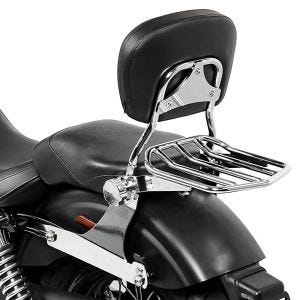 Sissybar passend für Harley Davidson Dyna Low Rider 06-17 Craftride Fast Driver-M Flex inkl. Gepäckträger chrom