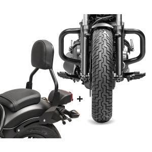 Set RH1 Sissy Bar CL3 und Sturzbügel schwarz für Honda Rebel 500 17-19 Craftride_1
