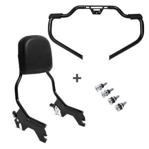 Set STS23 Sissybar mit Dockingkit und Sturzbügel Mustache für Harley FatBoy / 114 18-20 Craftride_1