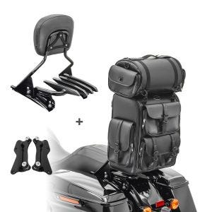 Sissybar XB + Hecktasche LX für Harley Road King Special 17-20 mit Gepäckträger schwarz Craftride_1