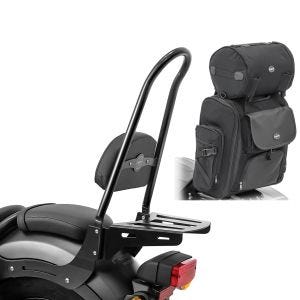 Set Sissybar+ Gepäckträger + Tasche für Honda Rebel 500 17-21 Craftride CXL_1