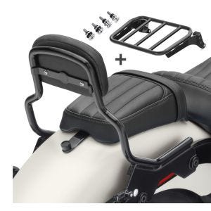 Sissybar passend für Harley Davidson Softail Low Rider ST 22-24 XS mit Gepäckträger und Docking schwarz Craftride