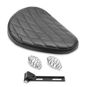 Moto Selle Siège Craftride Diamond Contoured 2 avec ressorts compatible avec custombikes en noir