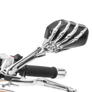 Spiegel Skelett Hand für Harley-Davidson, Japaner,Triumph chrom-schwarz Craftride_1