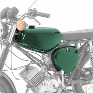 Réservoir / Réservoir d'essence compatible avec Simson S51/ S70 avec couvercle latéral Craftride vert foncé