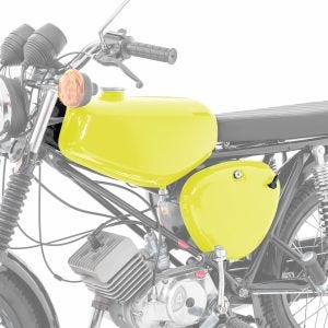 Tank / Benzintank passend für Simson S51 / S50 / S70 mit Seitendeckel Craftride neon gelb