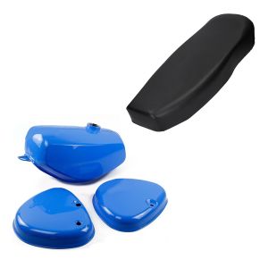 Réservoir / Réservoir d'essence compatible avec Simson S51/ S70 avec couvercle latéral bleu + coussin de siège Craftride