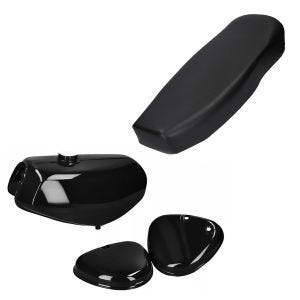 Réservoir / Réservoir d'essence compatible avec Simson S51/ S70 avec couvercle latéral noir + coussin de siège Craftride