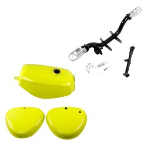 Set: Tank / Benzintank passend für Simson S51 mit Seitendeckel Craftride gelb mit Fußrastenhalter inkl. Seitenständer