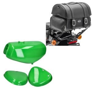 Simson S51 / S70 / Réservoir d'essence avec couvercle latéral Vert + Sacoche arrière Craftride