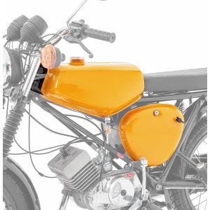 Réservoir / Réservoir d'essence compatible avec Simson S51/ S70 avec couvercle latéral Craftride jaune