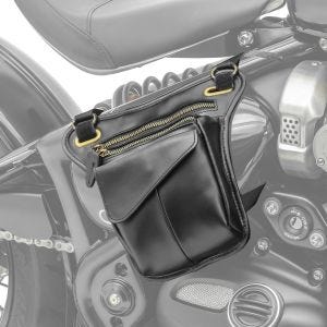 Sacoche latérale compatible avec Triumph Bonneville Bobber / Black Craftride SR1 cuir noir